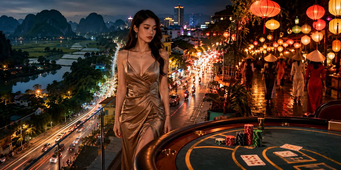 Khung cảnh Ninh Bình về đêm minh họa việc kiểm tra giao dịch và tài khoản casino